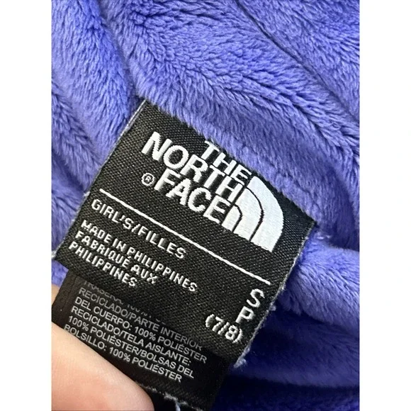 The North Face Girl's Hooded Jacket Reversible Purple Jacket Size Small 7/8 - Picture 8 of 10